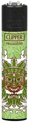 Clipper Feuerzeug Tiki Mask 1v4 Masken aus Hanfblättern Clipper Feuerzeug Tiki Mask 1v4 Masken aus Hanfblättern