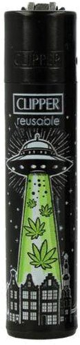 Clipper Feuerzeug Ufos 1v4 Ufo und Weedblätter Clipper Feuerzeug Ufos 1v4 Ufo und Weedblätter