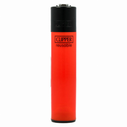 Clipper Feuerzeug Uni Solid Branded Orange mit Schwarzer Kappe Clipper Feuerzeug Uni Solid Branded Orange mit Schwarzer Kappe