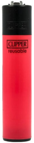 Clipper Feuerzeug Uni Solid Branded Pink mit Schwarzer Kappe
