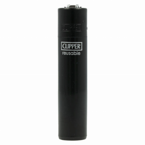 Clipper Feuerzeug Uni Solid Branded Schwarz mit Schwarzer Kappe Clipper Feuerzeug Uni Solid Branded Schwarz mit Schwarzer Kappe