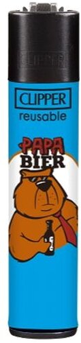 Clipper Feuerzeug Waldtiere 3v4 PAPA BIER