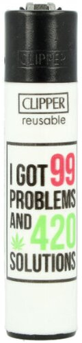 Clipper Feuerzeug Weed Slogan 13 2v4 I GOT 99 PROBLEMS AND 420 SOLUTIONS Clipper Feuerzeug Weed Slogan 13 2v4 I GOT 99 PROBLEMS AND 420 SOLUTIONS