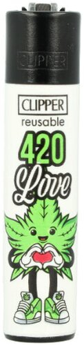 Clipper Feuerzeug Weed Slogan 13 4v4 420 LOVE Clipper Feuerzeug Weed Slogan 13 4v4 420 LOVE