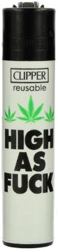 Clipper Feuerzeug Weed Slogan 15 D 2v4 HIGH AS FUCK Clipper Feuerzeug Weed Slogan 15 D 2v4 HIGH AS FUCK