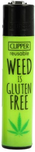 Clipper Feuerzeug Weed Slogan 15 D 4v4 WEED IS GLUTEN FREE Clipper Feuerzeug Weed Slogan 15 D 4v4 WEED IS GLUTEN FREE