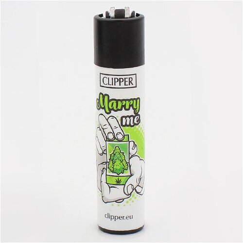 Clipper Feuerzeug Weed Slogan 3 MARRY ME