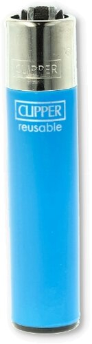 Clipper Solid Branded Tranaparent-Hellblau mit Silber-Kappe