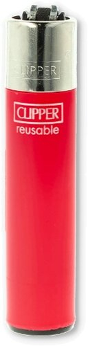 Clipper Solid Branded Transparent-Pink mit Silber-Kappe