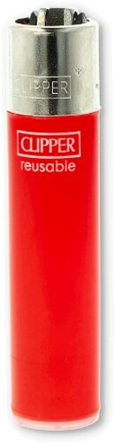 Clipper Solid Branded Transparent-Rot mit Silber-Kappe