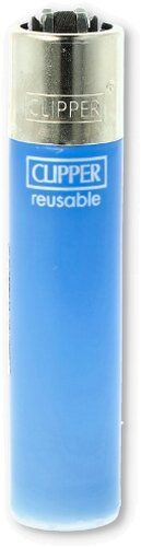 Clipper Solid Branded Transparent-Blau mit Silber-Kappe