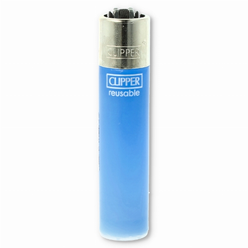 Clipper Solid Branded Transparent-Blau mit Silber-Kappe Clipper Solid Branded Transparent-Blau mit Silber-Kappe