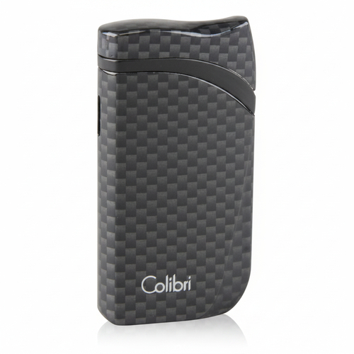 Colibri Zigarrenfeuerzeug Falcon 2 Jet Carbon Schwarz Schrägflamme