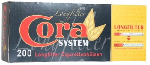 Cora System Longfillerfilter Zigarettenhülsen 200 Stück Cora System Longfillerfilter Zigarettenhülsen 200 Stück