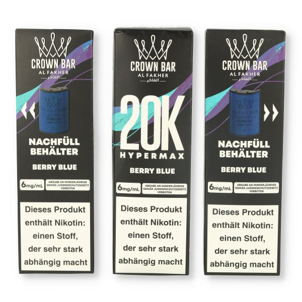 Crown Bar Al Fakher 20K Hypermax Berry Blue 20ml 6mg