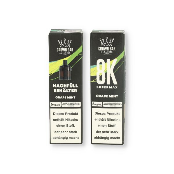 Crown Bar Al Fakher 8K Supermax Grape Mint 10ml 6mg