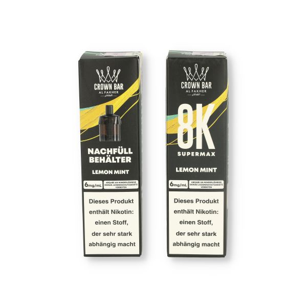 Crown Bar Al Fakher 8K Supermax Lemon Mint 10ml 6mg Crown Bar Al Fakher 8K Supermax Lemon Mint 10ml 6mg