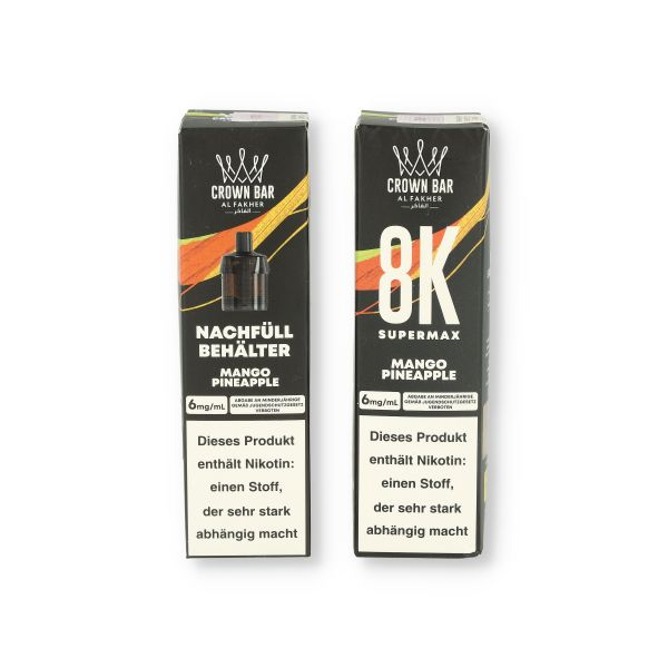 Crown Bar Al Fakher 8K Supermax Mango Pineapple 10ml 6mg Crown Bar Al Fakher 8K Supermax Mango Pineapple 10ml 6mg