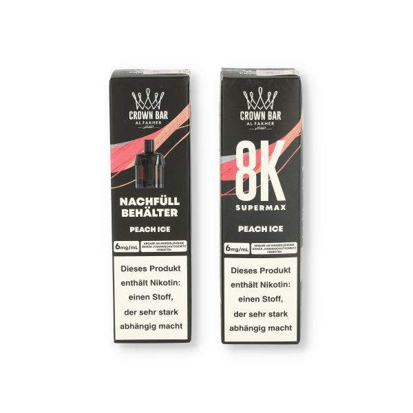 Crown Bar Al Fakher 8K Supermax Peach Ice 10ml 6mg Crown Bar Al Fakher 8K Supermax Peach Ice 10ml 6mg