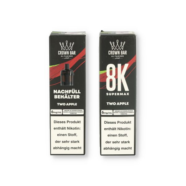 Crown Bar Al Fakher 8K Supermax Two Apple 10ml 6mg Crown Bar Al Fakher 8K Supermax Two Apple 10ml 6mg