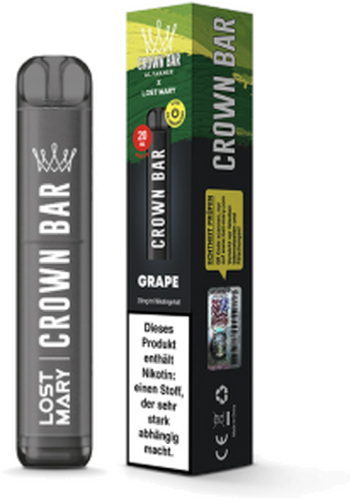 Crown Bar by Al Fakher X Lost Mary Grape Einweg E-Zigarette 20mg