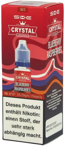 SKE Crystal Blueberry Raspberries Nikotinsalzliquid 20mg/ml 10ml SKE Crystal Blueberry Raspberries Nikotinsalzliquid 20mg/ml 10ml