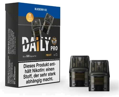 Daily Pro Pod Blueberry Ice 17mg 2Stk. Daily Pro Pod Blueberry Ice 17mg 2Stk.