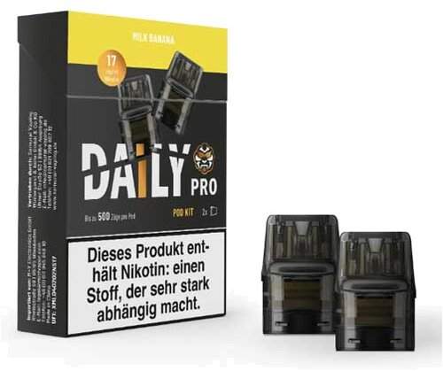 Daily Pro Pod Milk Banana 17mg 2Stk. Daily Pro Pod Milk Banana 17mg 2Stk.