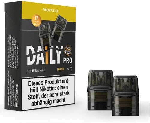 Daily Pro Pod Pineapple Ice 17mg 2Stk. Daily Pro Pod Pineapple Ice 17mg 2Stk.