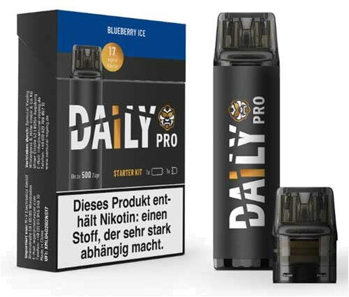 Daily Pro Pod Starter Kit Blueberry Ice 17mg Daily Pro Pod Starter Kit Blueberry Ice 17mg