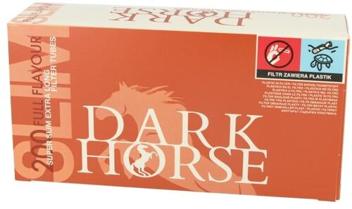 Dark Horse Full Flavor Zigarettenhülsen Super Slim Extra Long Filter 200 Stück