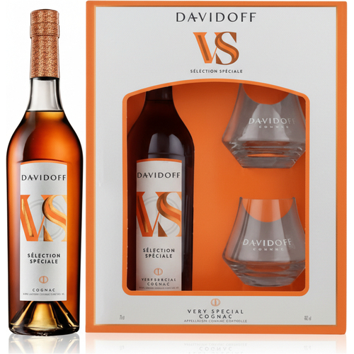 Davidoff Very Special Cognac mit zwei Gläser 40% Vol. 700ml
