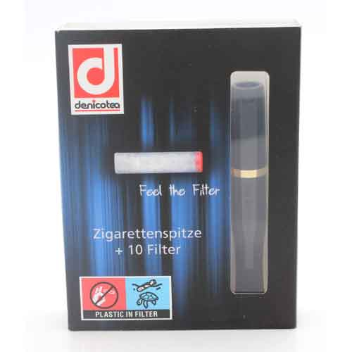 Denicotea Slimline Zigarettenspitze 20234 schwarz/goldring Denicotea Slimline Zigarettenspitze 20234 schwarz/goldring