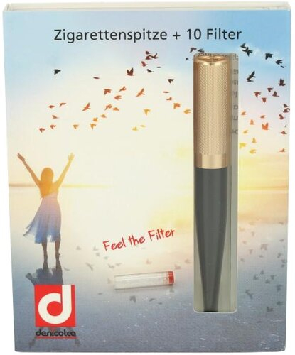 Denicotea Zigarettenspitze Trendy Schwarz-Gold Denicotea Zigarettenspitze Trendy Schwarz-Gold