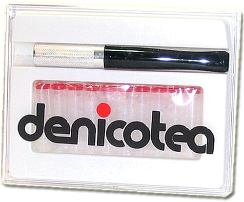 Denicotea Zigarettenspitze Trendy Schwarz Silber Denicotea Zigarettenspitze Trendy Schwarz Silber