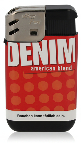 Denim Feuerzeug Piezo Rot