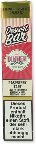 Dinner Lady Dessert Bar Raspberry Tart Liquid 20mg Dinner Lady Dessert Bar Raspberry Tart Liquid 20mg
