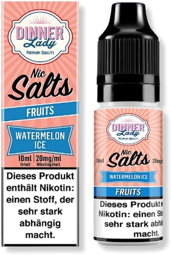 Dinner Lady Fruits Liquid Watermelon Ice Nic Salt 10ml 20mg Dinner Lady Fruits Liquid Watermelon Ice Nic Salt 10ml 20mg
