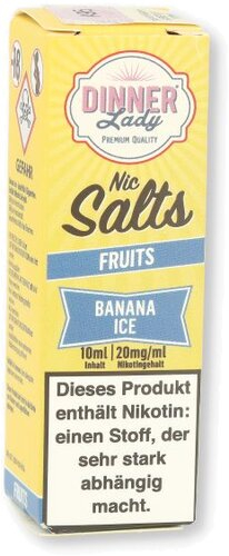 Dinner Lady Liquid Banana Ice Nic Salt 10ml 20mg Dinner Lady Liquid Banana Ice Nic Salt 10ml 20mg