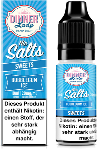 Dinner Lady Liquid Bubblegum Ice Nic Salt 10ml 20mg Dinner Lady Liquid Bubblegum Ice Nic Salt 10ml 20mg