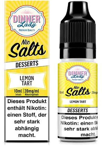 Dinner Lady Liquid Desserts Lemon Tart Nic Salts 10ml 20mg