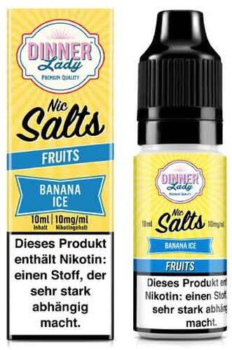 Dinner Lady Liquid Fruits Banana Ice Nic Salt 10ml 10mg Dinner Lady Liquid Fruits Banana Ice Nic Salt 10ml 10mg
