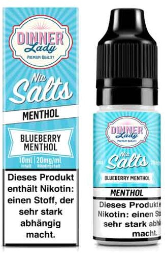 Dinner Lady Liquid Fruits Blueberry Menthol Nic Salts 10ml 20mg