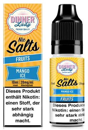Dinner Lady Liquid Fruits Mango Ice Nic Salts 10ml 20mg