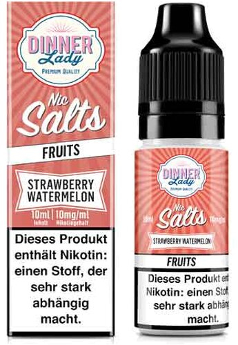 Dinner Lady Liquid Fruits Strawberry Watermelon Nic Salt 10ml 10mg