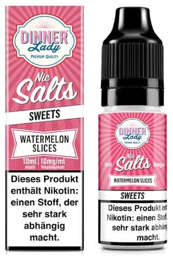 Dinner Lady Liquid Sweets Watermelon Slices Nic Salt 10ml 10mg Dinner Lady Liquid Sweets Watermelon Slices Nic Salt 10ml 10mg