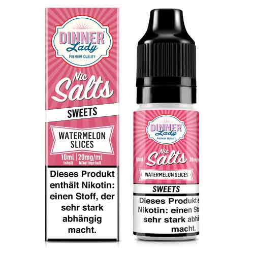 Dinner Lady Liquid Sweets Watermelon Slices Nic Salts 10ml 20mg