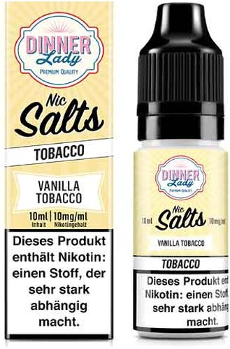 Dinner Lady Liquid Vanilla Tobacco Nic Salt 10ml 10mg