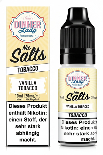 Dinner Lady Liquid Vanilla Tobacco Nic Salt 10ml 20mg