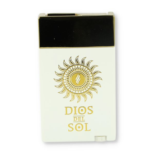 Dios del Sol Zigarrenfeuerzeug Weiß-Gold 